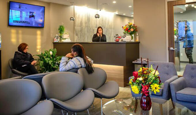 waiting area and front desk