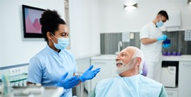 Man at dental implant consultation