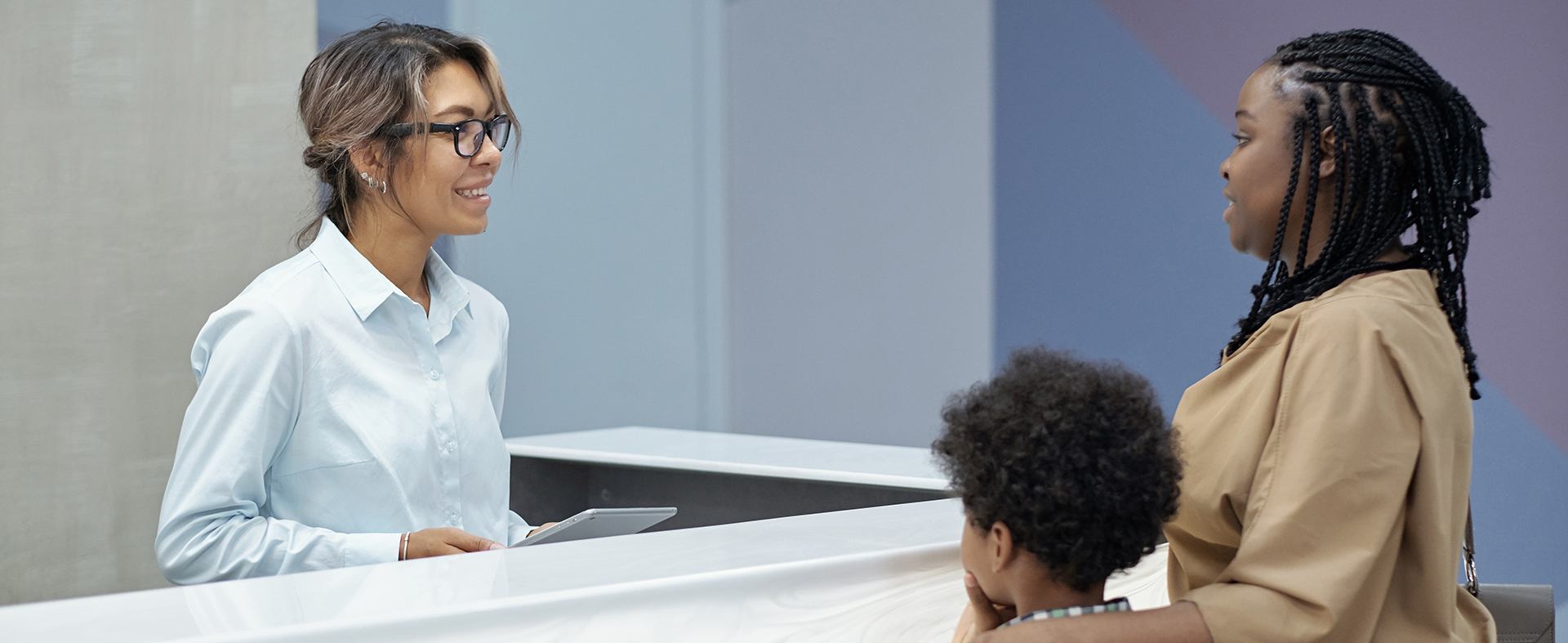 Happy patient visiting dentist for a checkup